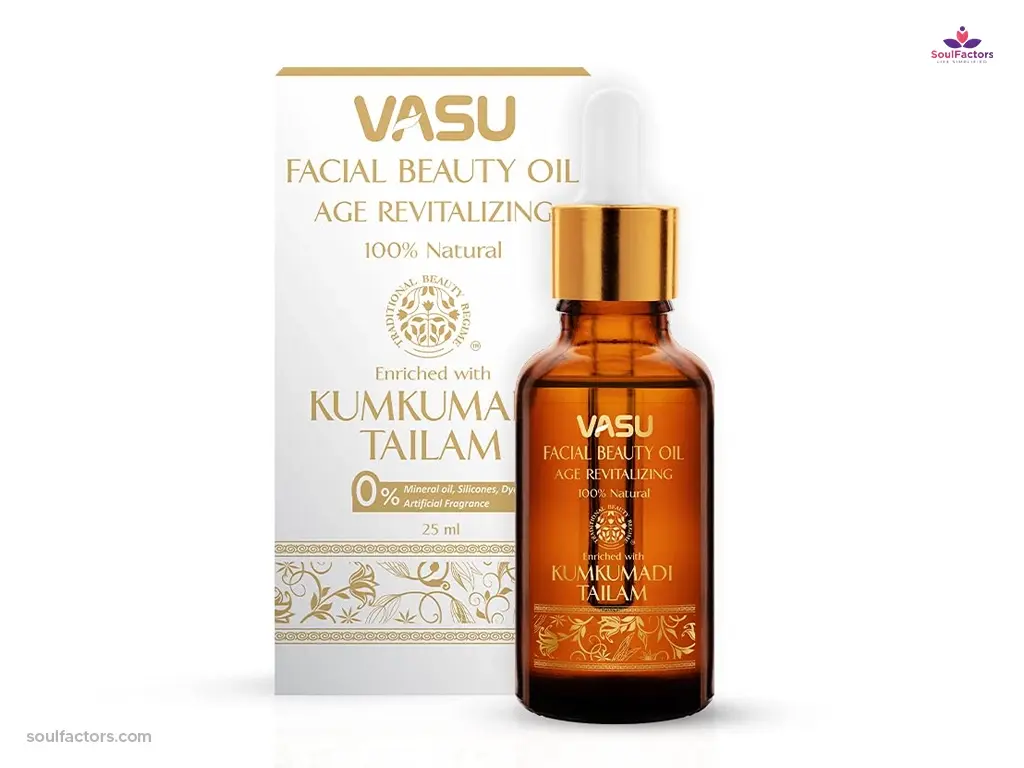 Vasu Facial Beauty Oil, Enriched with Kumkumadi oil
