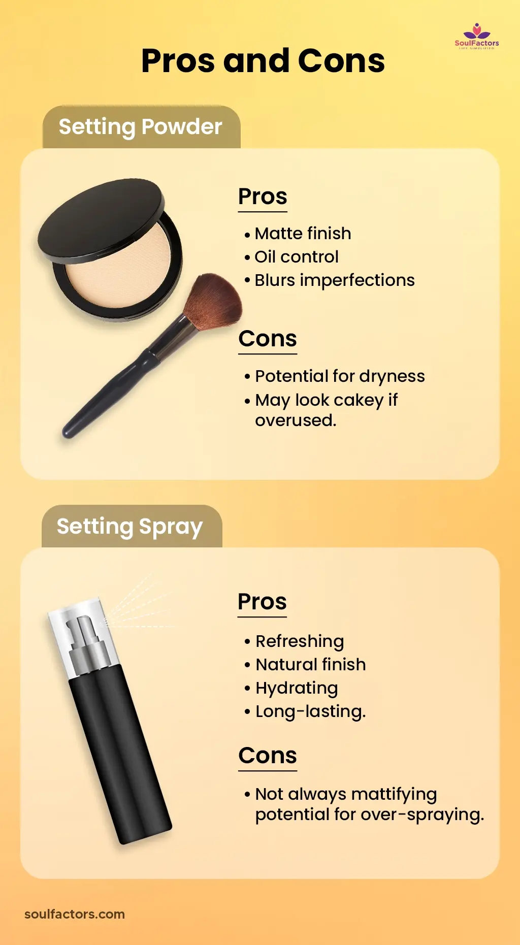 Setting Powder Vs Setting Spray - Pros And Cons