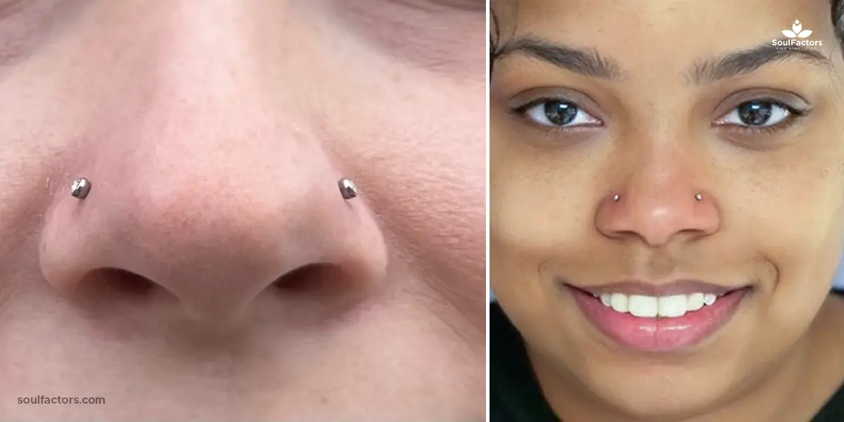 Double Nose Piercing Opposite Sides