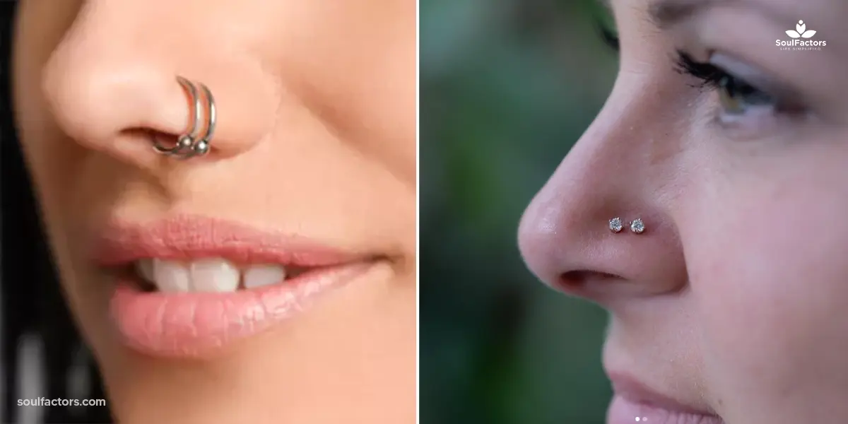 Double Nose Piercing on the Same Side