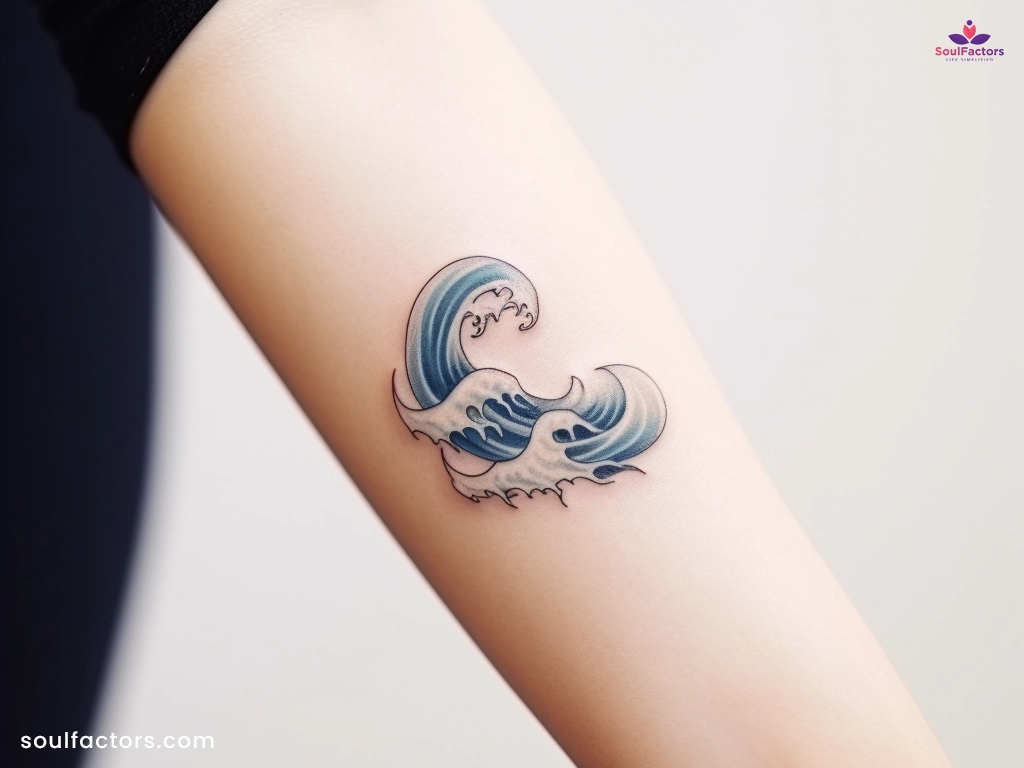 Japanese Ukiyo-e wave tattoo