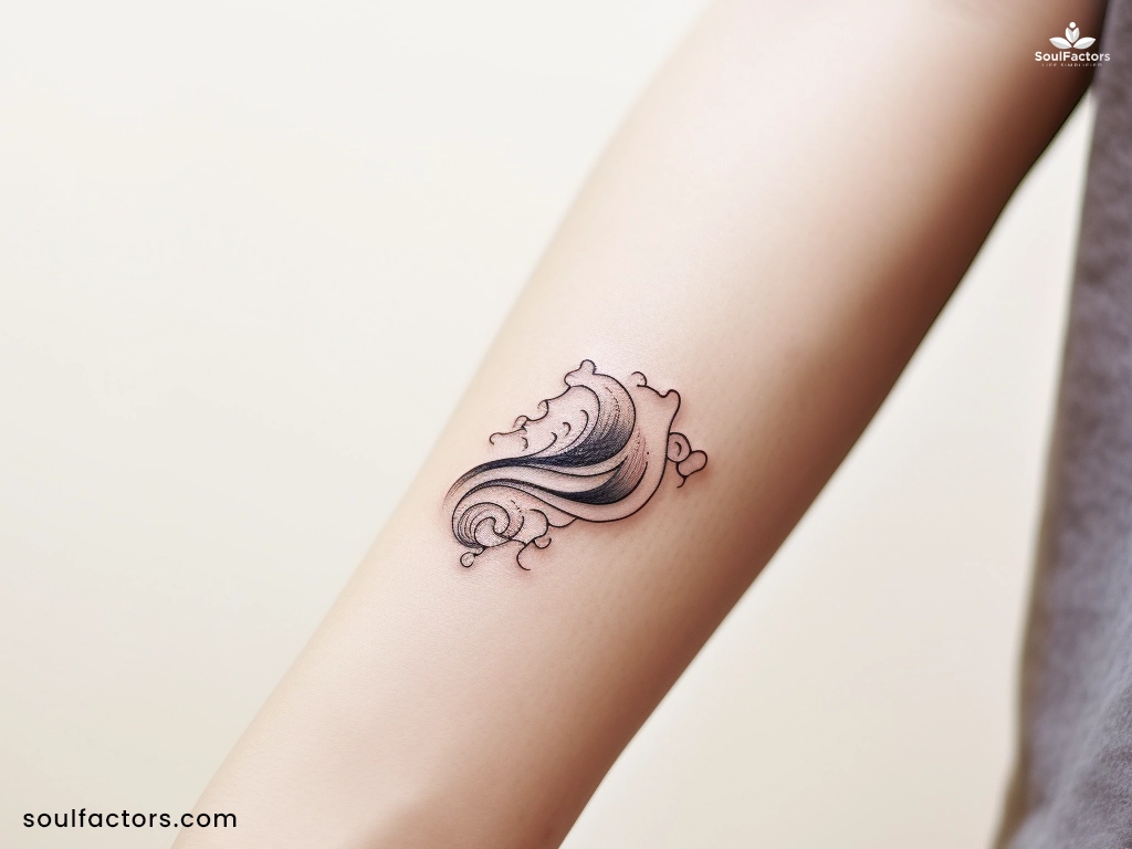 Simple black and grey wave tattoo