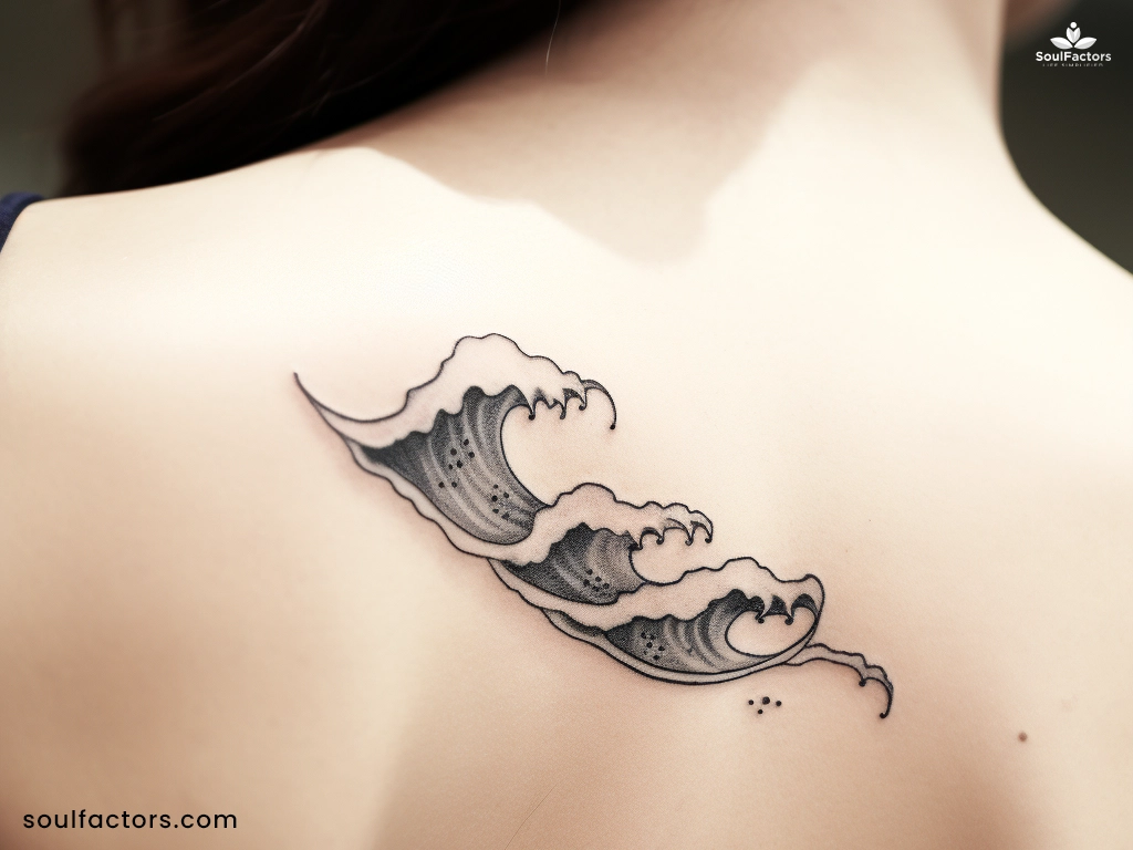 mountain and wave tattoo