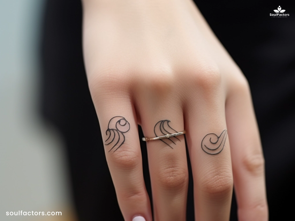 wave finger tattoo