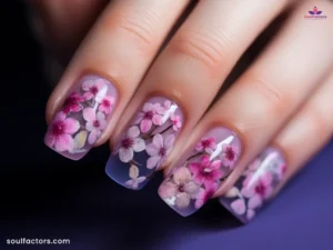 valentines nail art floral design