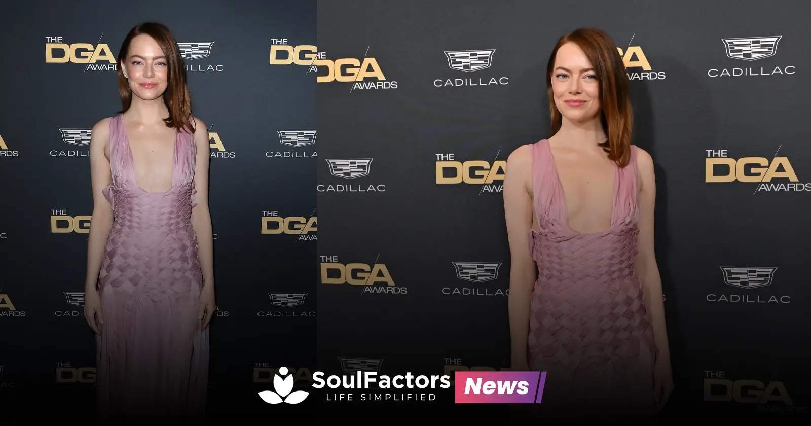 Emma Stone wows in shimmering pink
