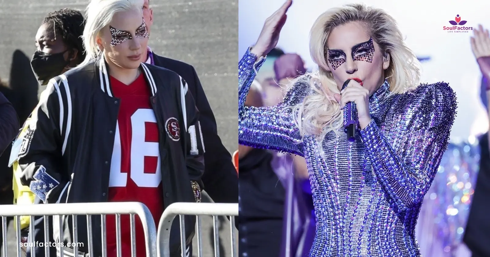 Gaga wears iconic halftime makeup