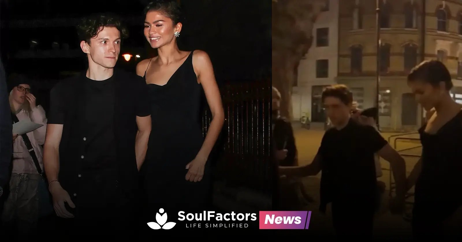 Zendaya and Tom Holland Twin in Black During London Date Night