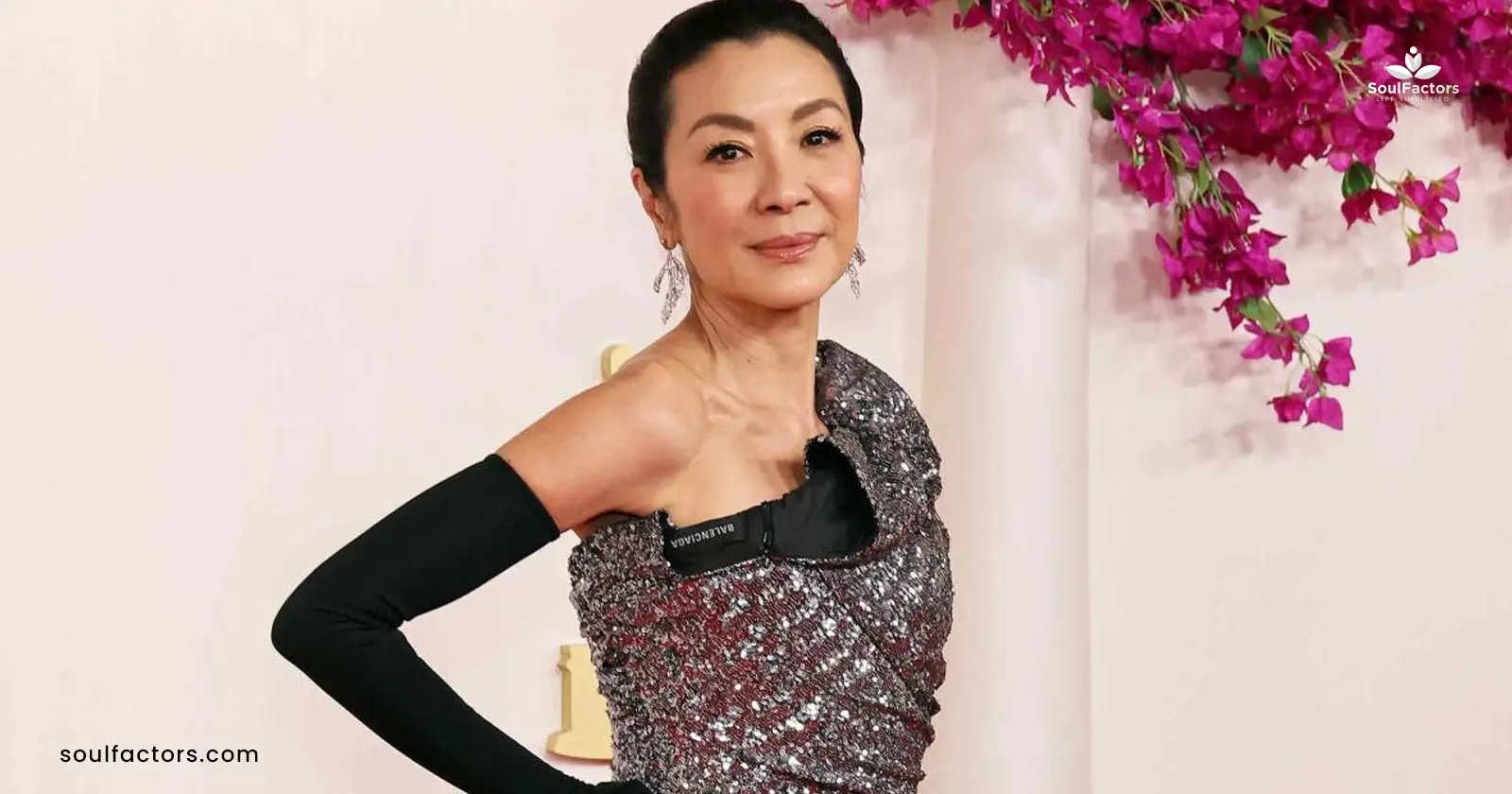 Age-defying Michelle Yeoh in Balenciaga gown