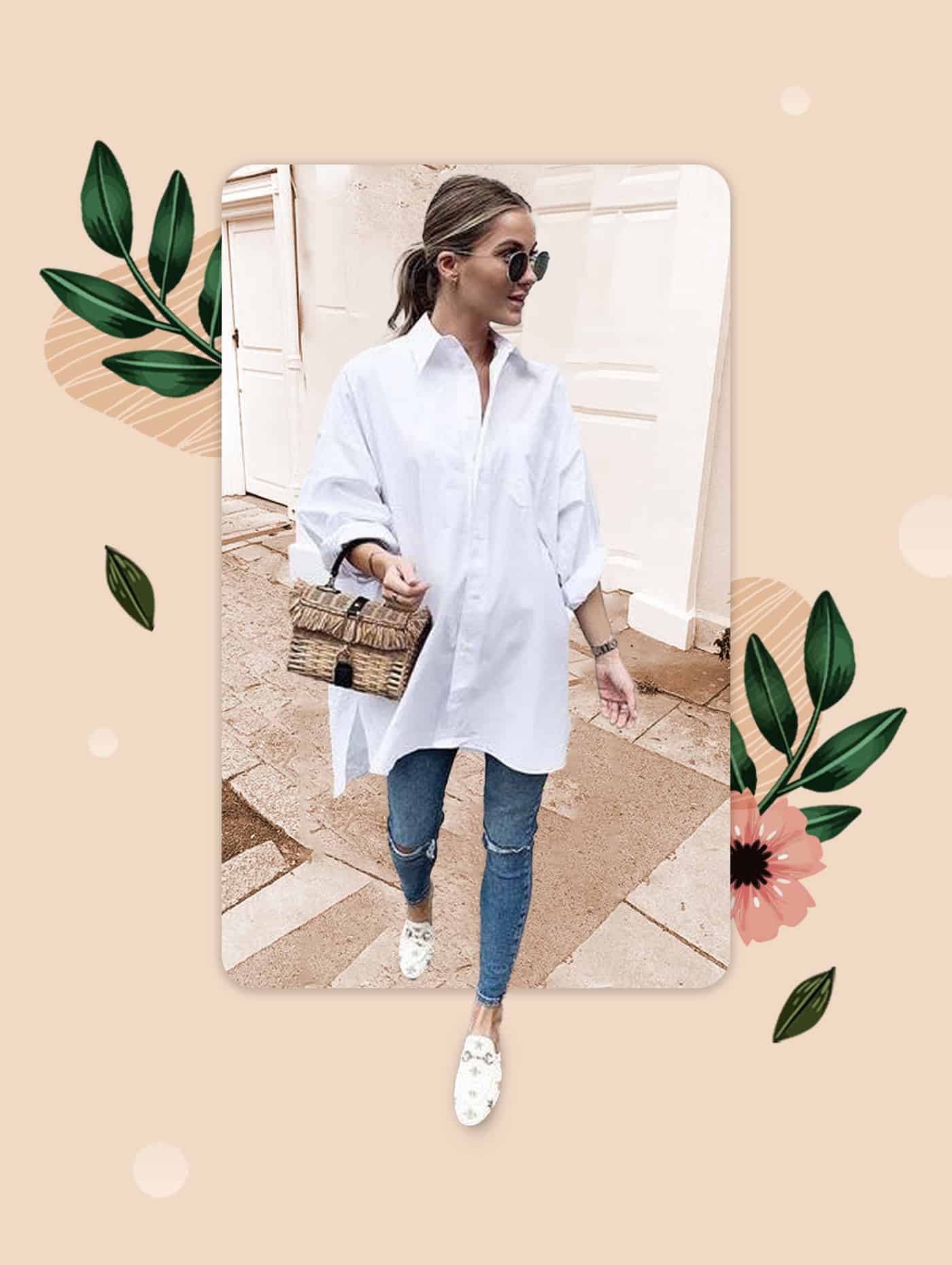 White Oversized Shirt With Skinny Jeans