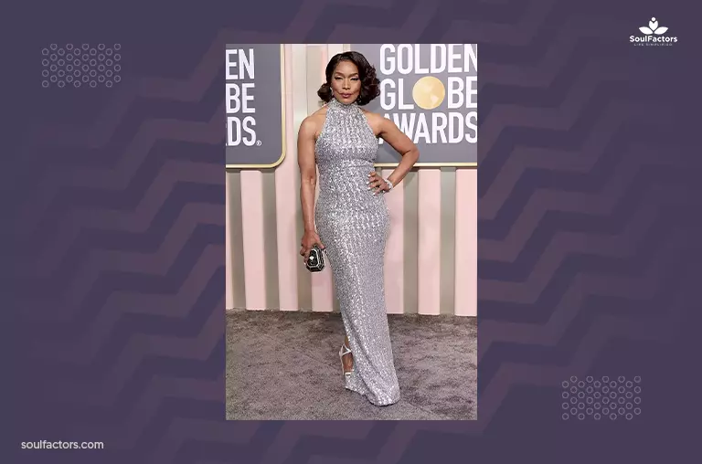 Angela Basset's Silvery Gown 